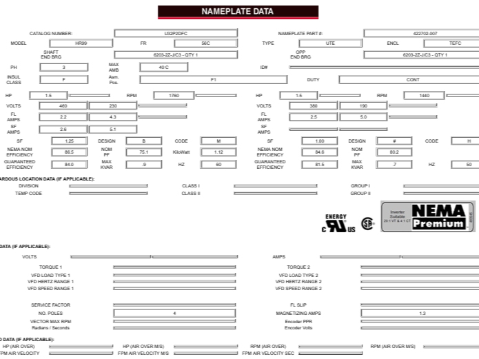 MOTOR TRIF 1.5HP 1800RPM 56C US - UT